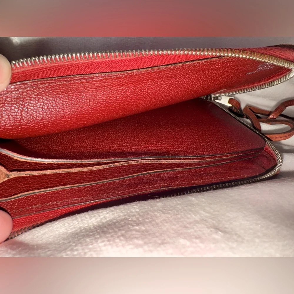 Hermès Zip Clutch Vintage, Rare Find, Excellent Condition-Rouge H- - Picture 12 of 16